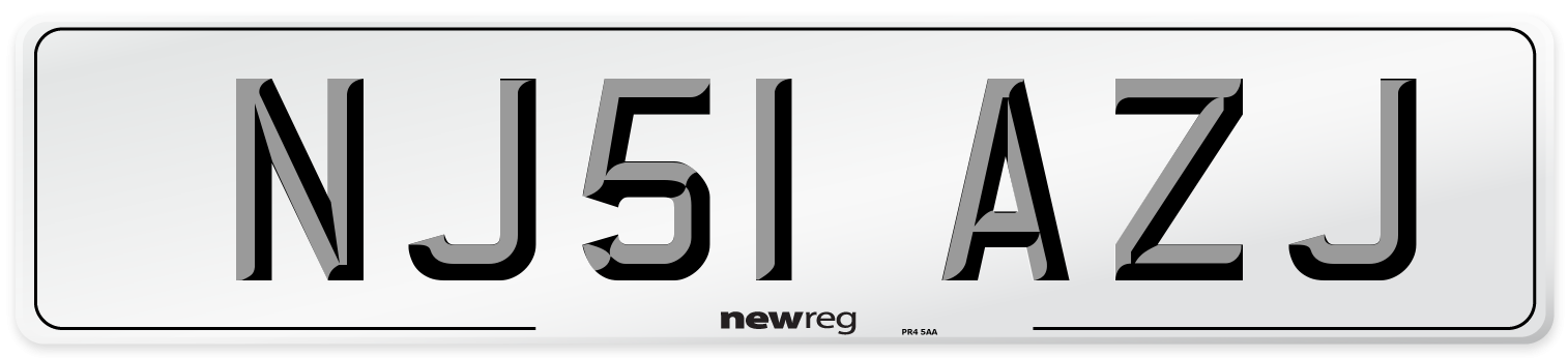 NJ51 AZJ Number Plate from New Reg